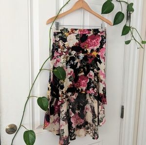 High-low Floral Skirt